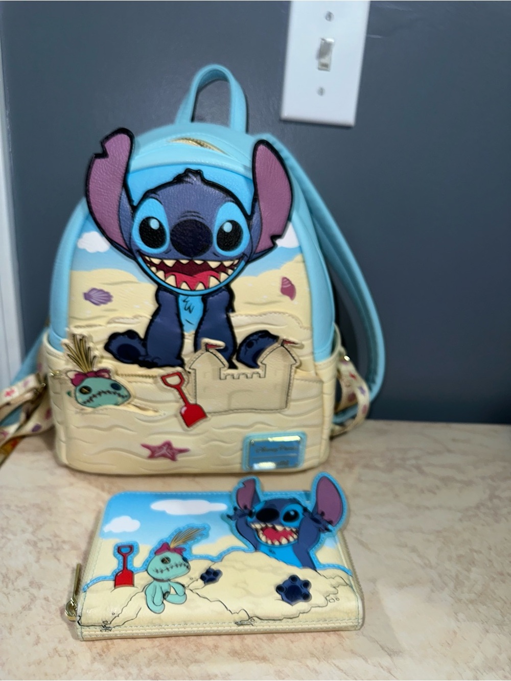 Blue Stitch Kids Mini Backpack & Wallet Set - Stitch Design